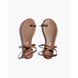 TKEES Phoebe Sandals Heatwave Brown Toe Ring Leather